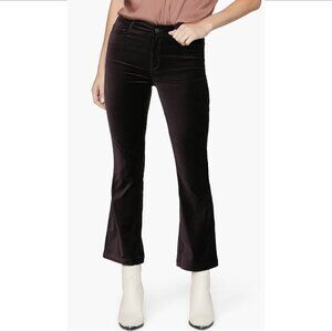 Paige Claudine high waist flared velvet jeans pants ankle new Black Cherry 33 16